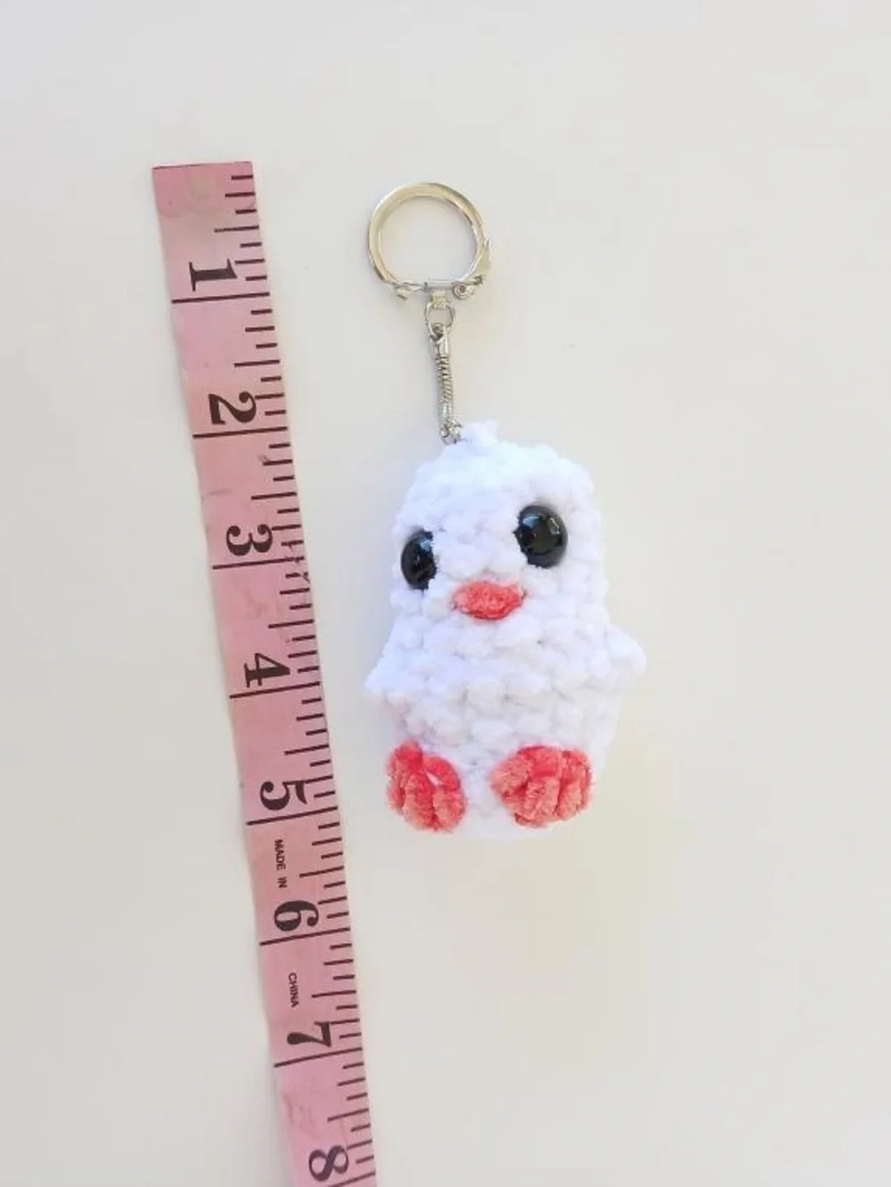Crochet stuffed duck keychain handmade - Picture 3 of 4